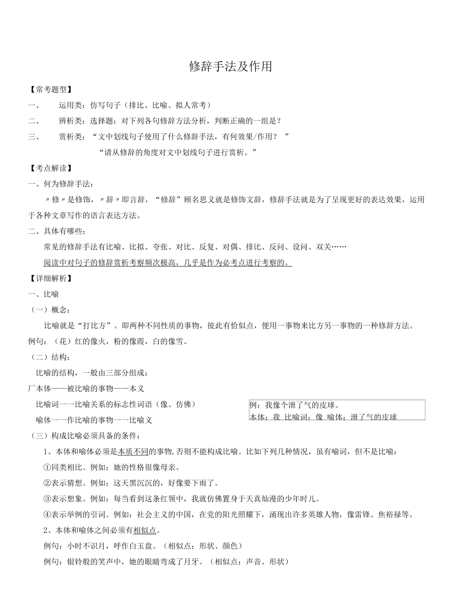 修辞手法专题讲义.docx_第1页