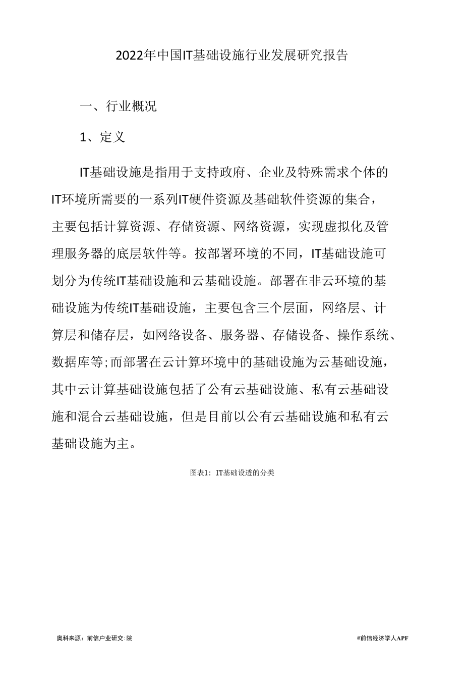 2022年中国IT基础设施行业发展研究报告.docx_第1页