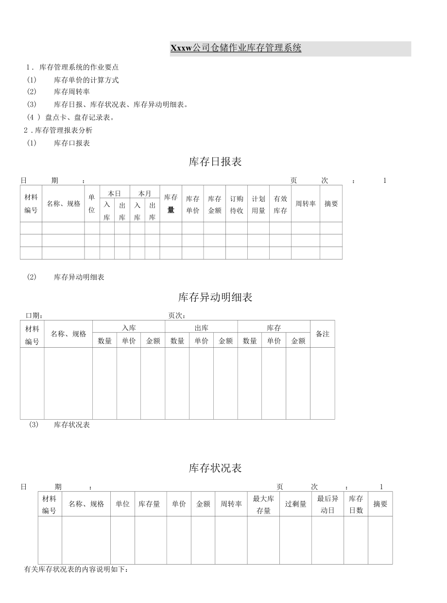 xxx仓储作业库存管理系统.docx_第1页