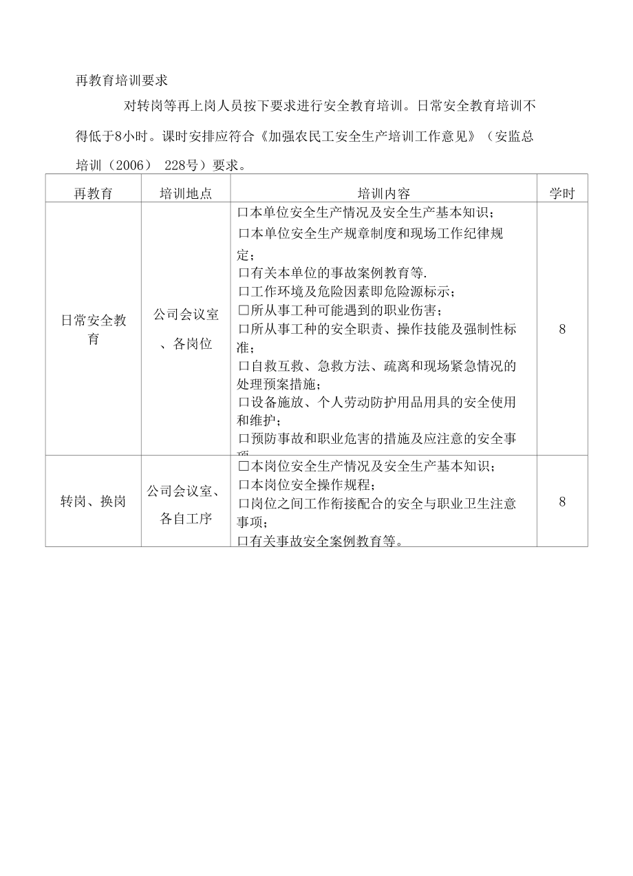 公司员工三级安全教育培训要求.docx_第2页