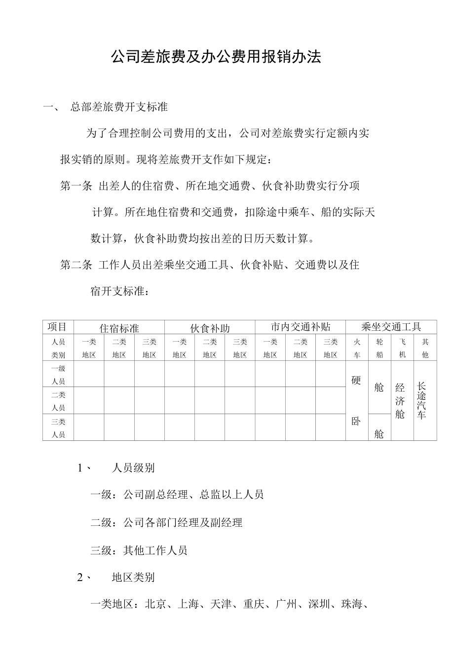 公司差旅费及办公费用报销办法.docx_第1页