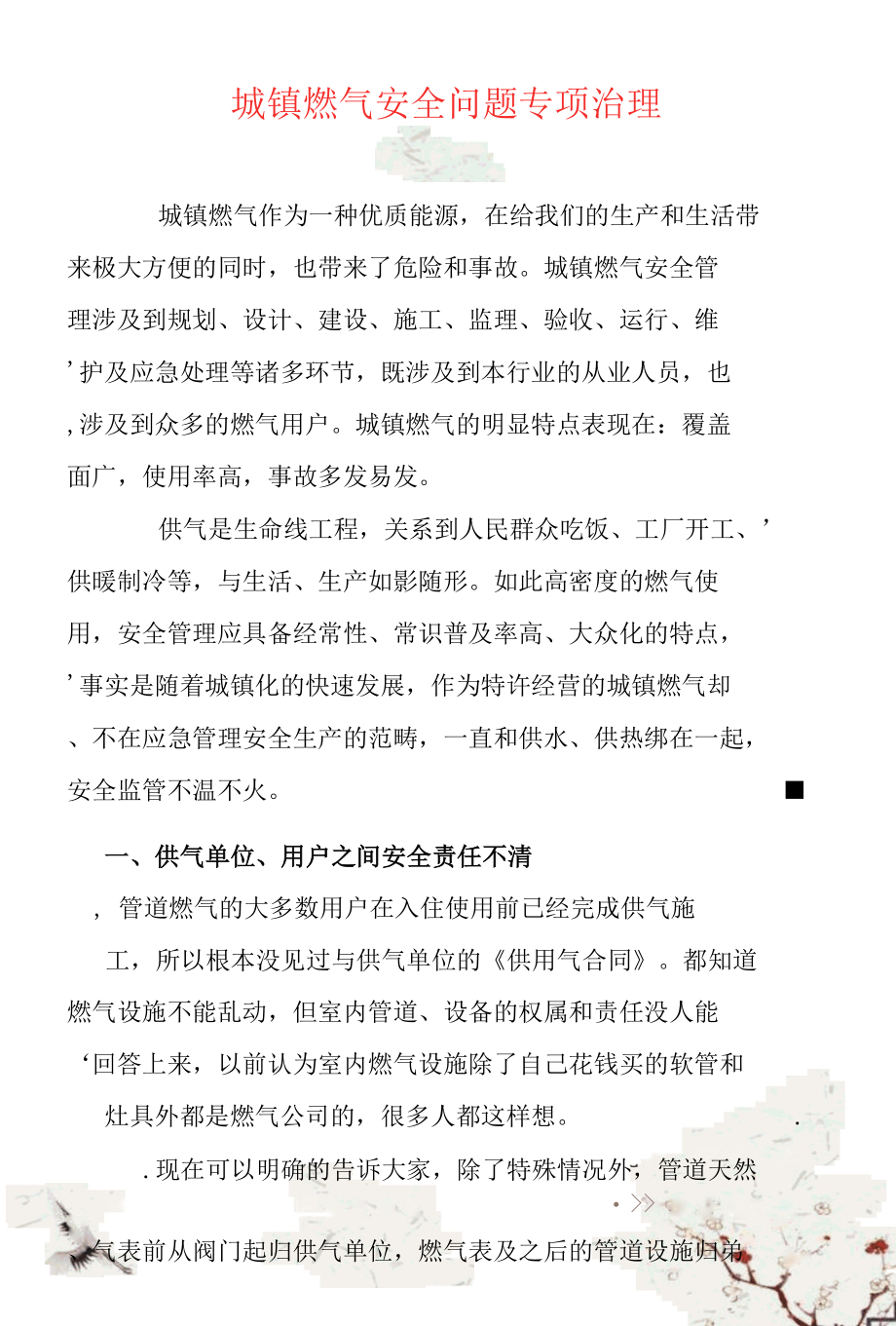 城镇燃气安全问题专项治理.docx_第1页