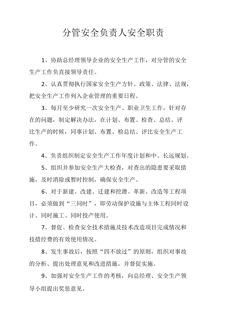 分管安全负责人安全职责.docx_第1页