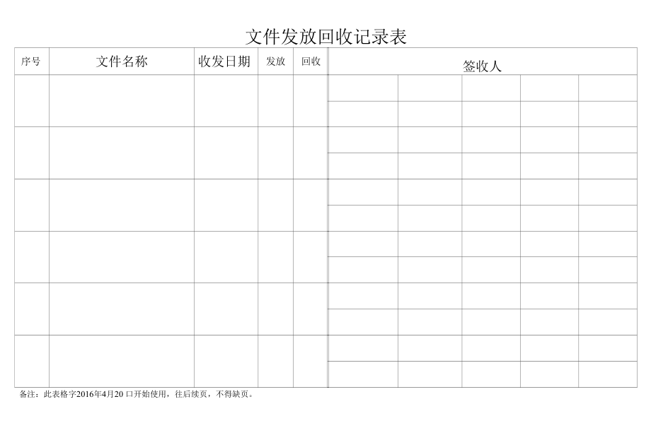 文件发放回收登记表.docx_第1页