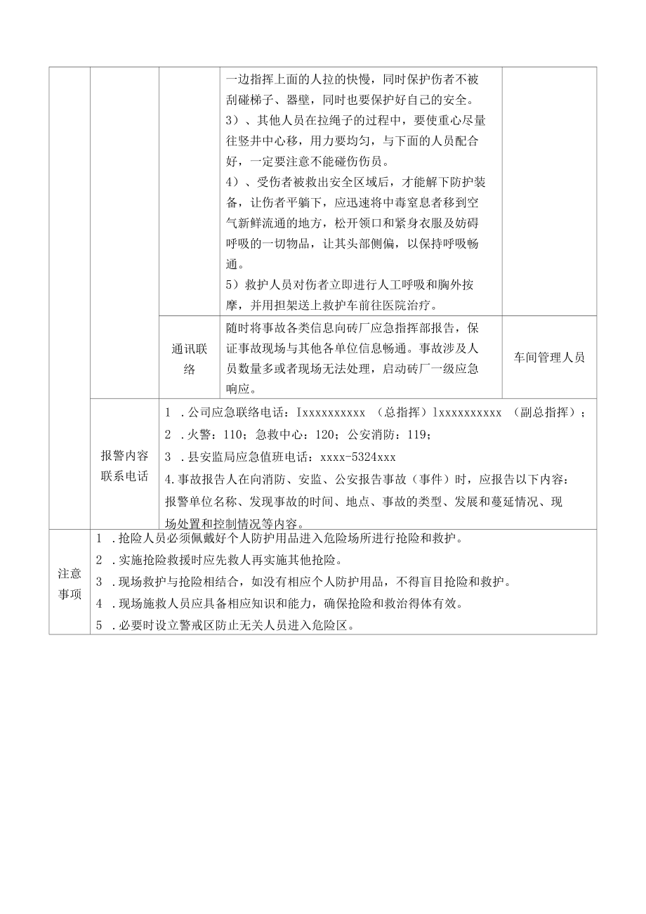 有限空间作业中毒和窒息事故现场处置卡.docx_第2页