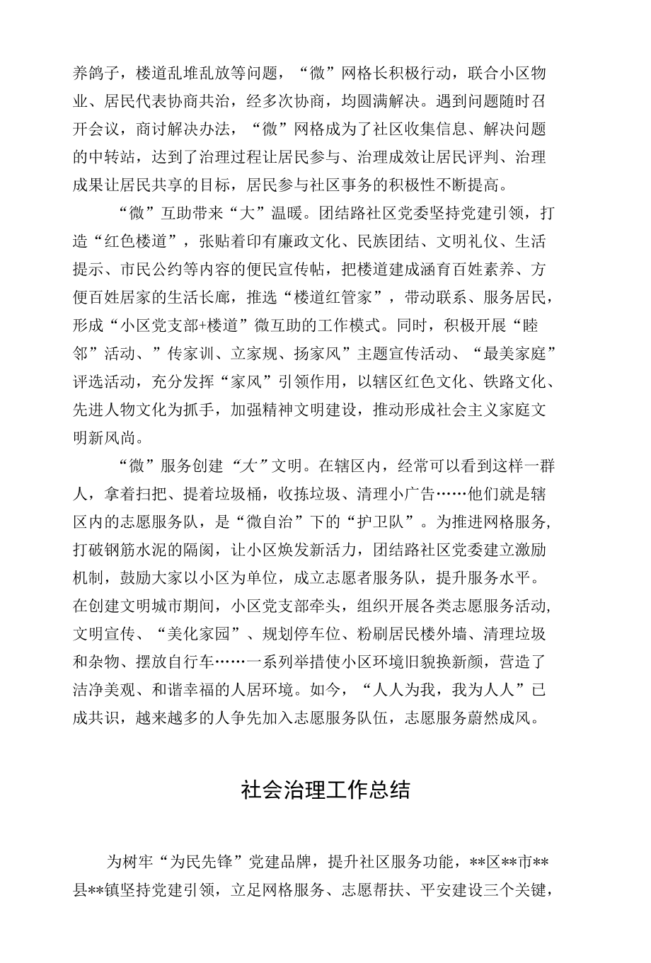 社会治理工作总结.docx_第2页