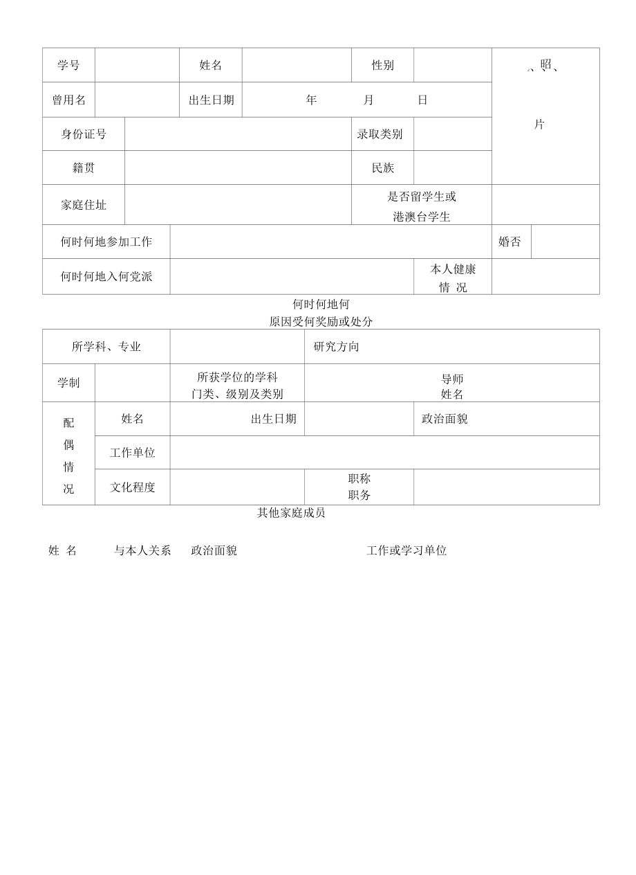 昆明医科大学毕业研究生登记表.docx_第3页