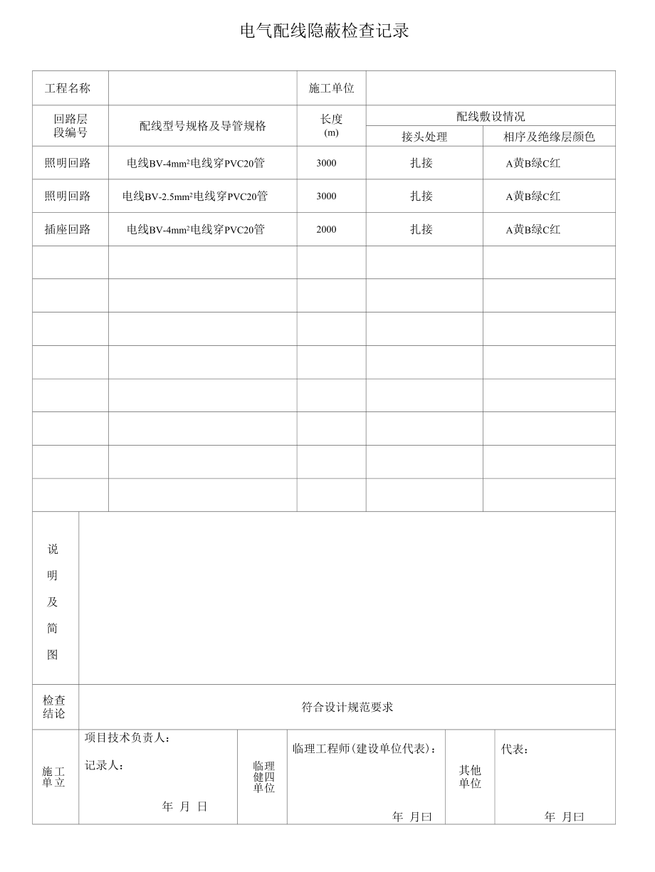 电气配线隐蔽检查记录.docx_第1页