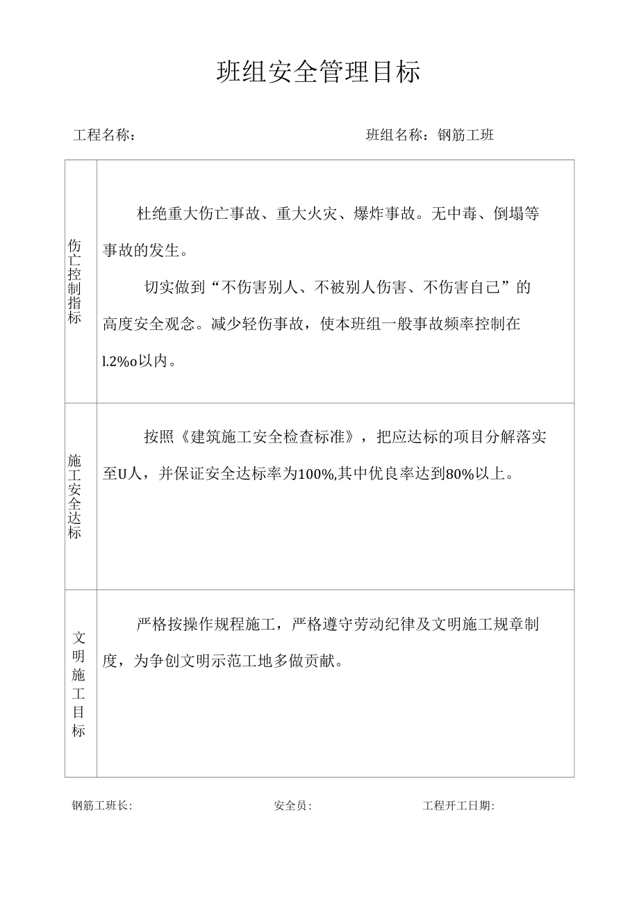 班组安全生产管理目标.docx_第2页