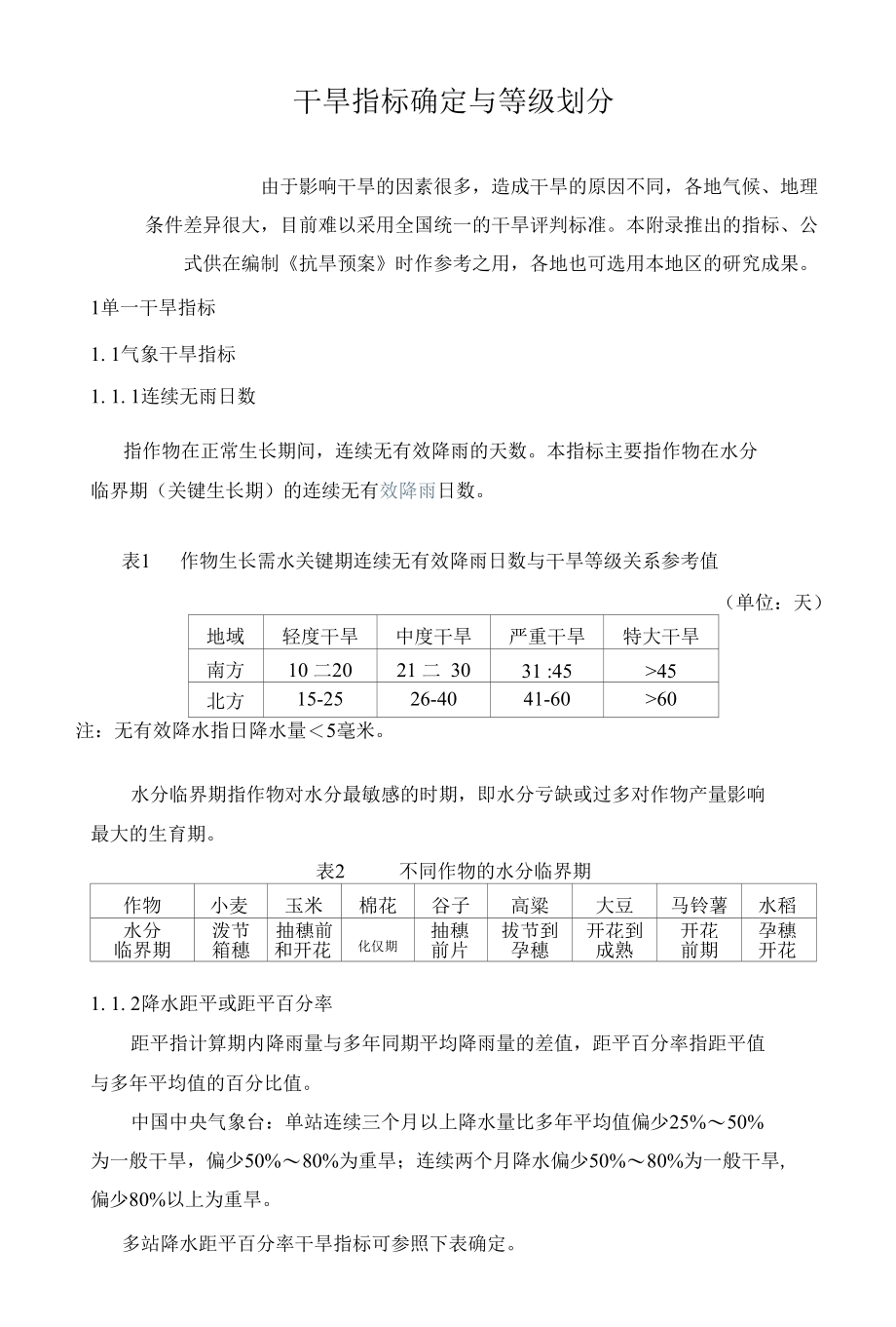 干旱指标确定与等级划分.docx_第1页