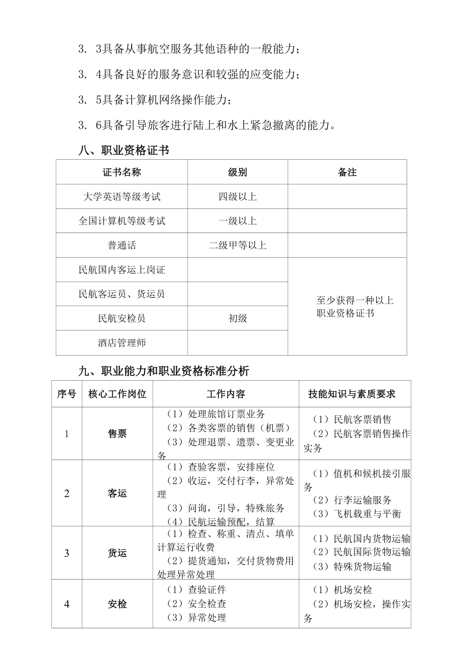 空中乘务专业人才培养方案（订单班）（高职）.docx_第3页