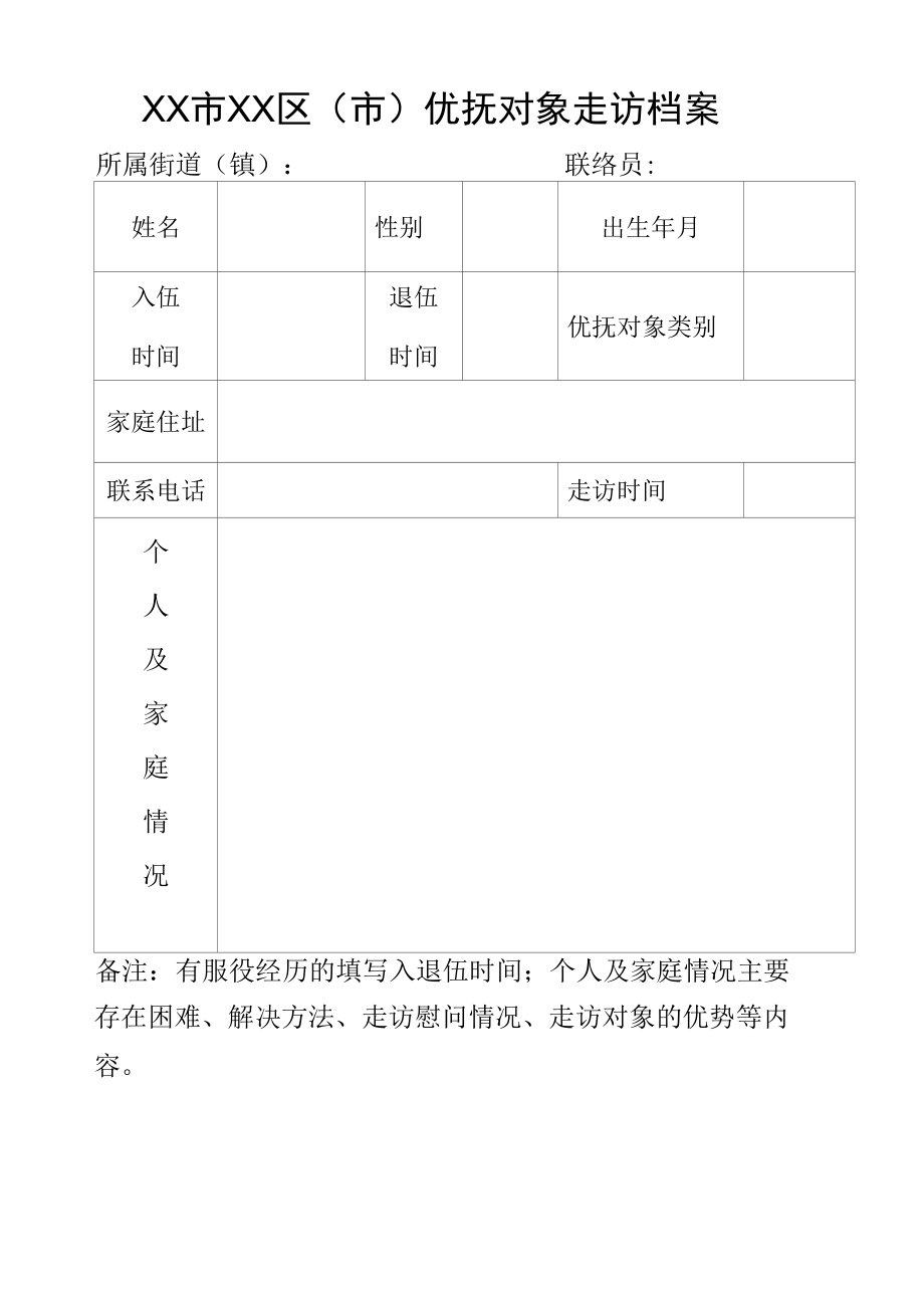 优抚对象走访档案.docx_第1页