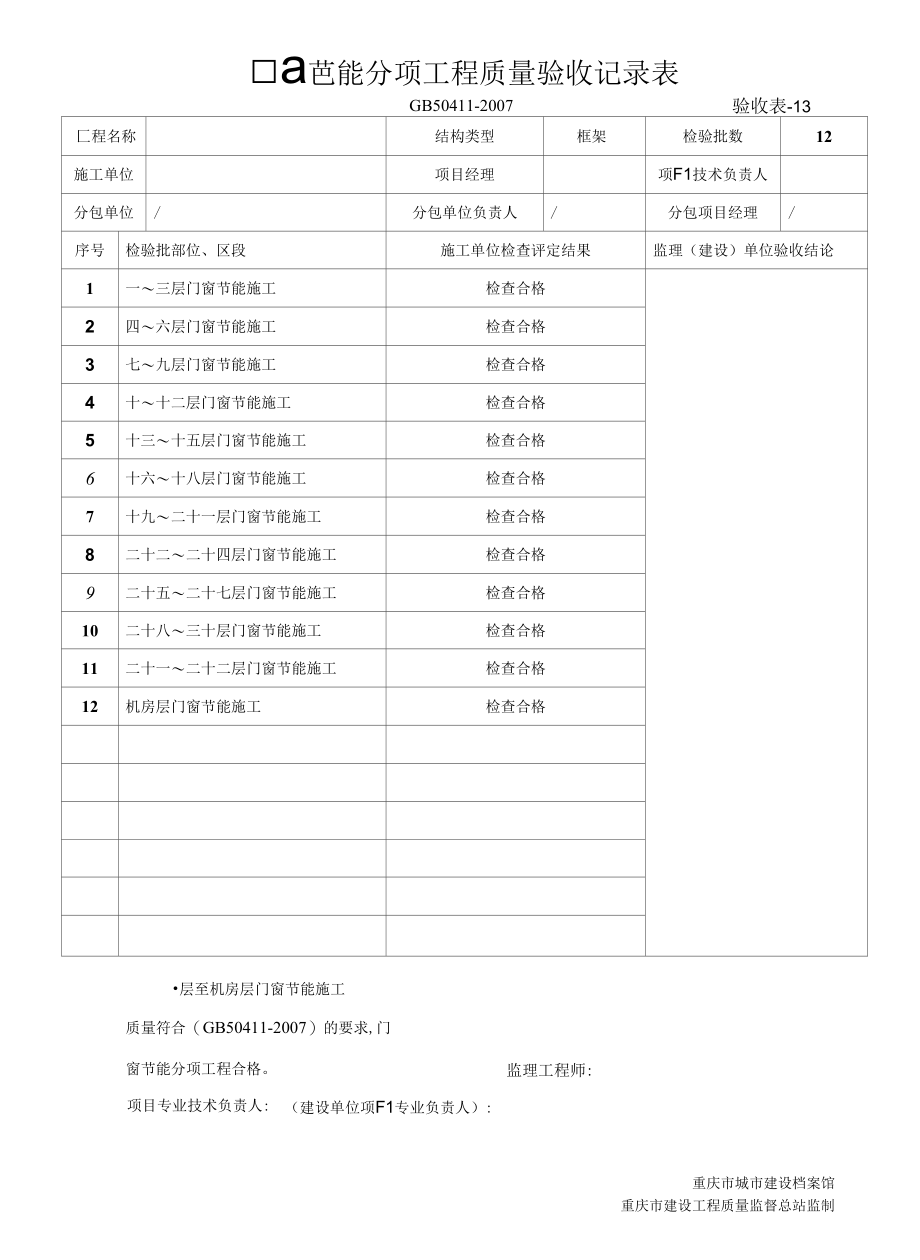 (门窗节能)分项工程质量验收记录表.docx_第1页