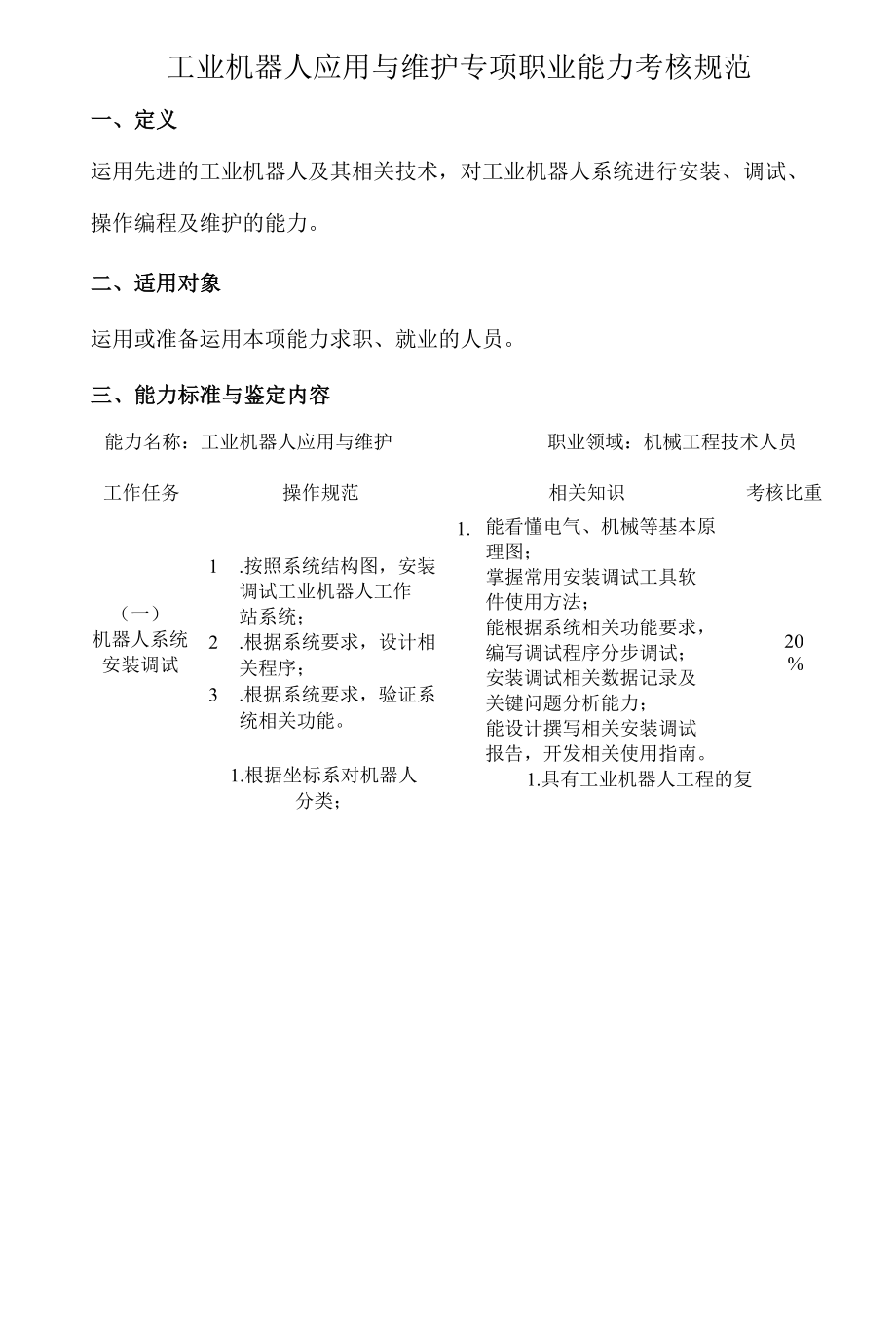 工业机器人应用与维护专项职业能力考核规范.docx_第1页