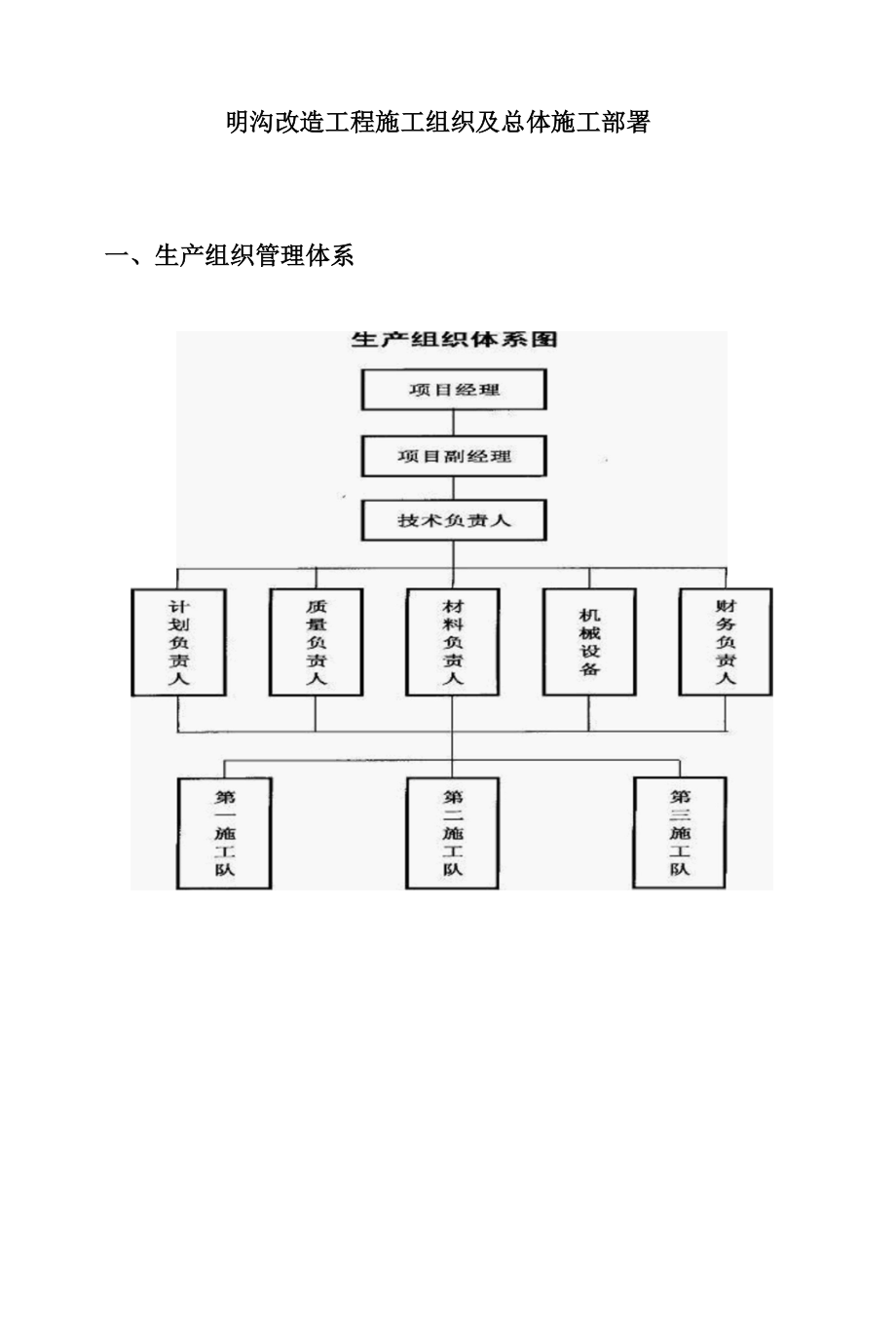 明沟改造工程施工组织及总体施工部署.docx_第1页