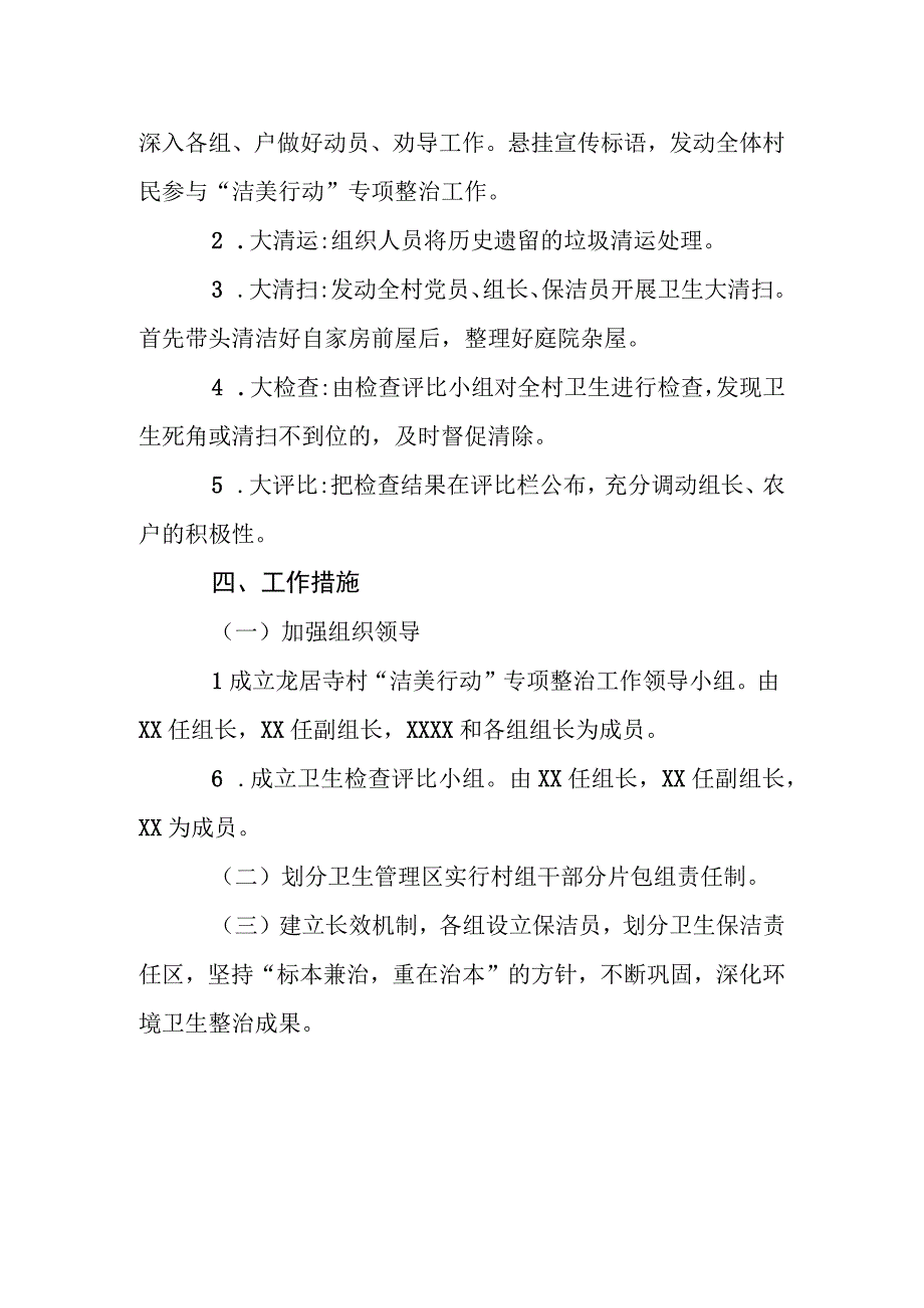 XX村洁美行动专项整治工作实施方案.docx_第2页