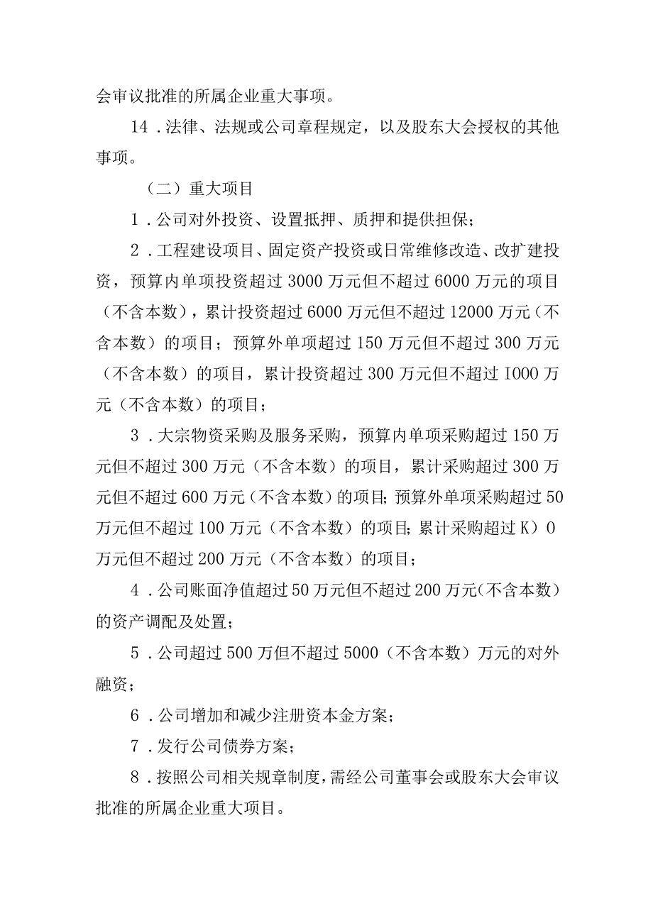 XX股份有限公司贯彻落实三重一大决策制度实施办法.docx_第3页