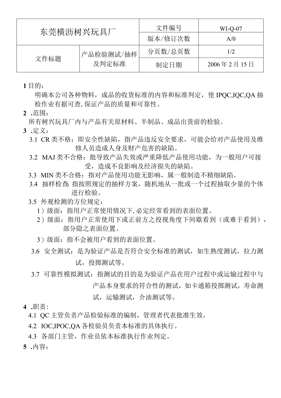 WIQ07產品檢驗測試抽樣及判定標準.docx_第1页