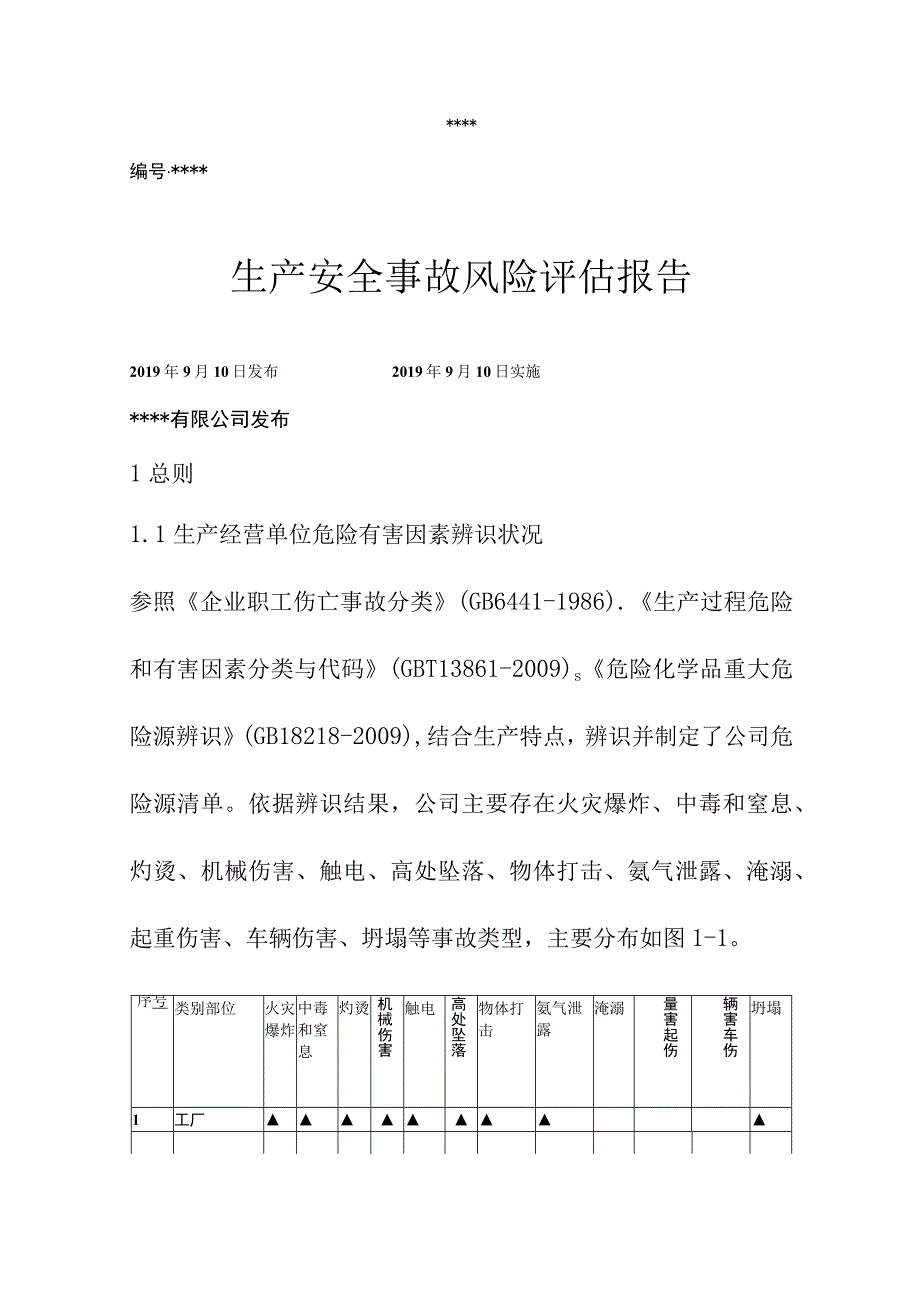 XX企业生产安全事故风险评估报告20页.docx_第1页