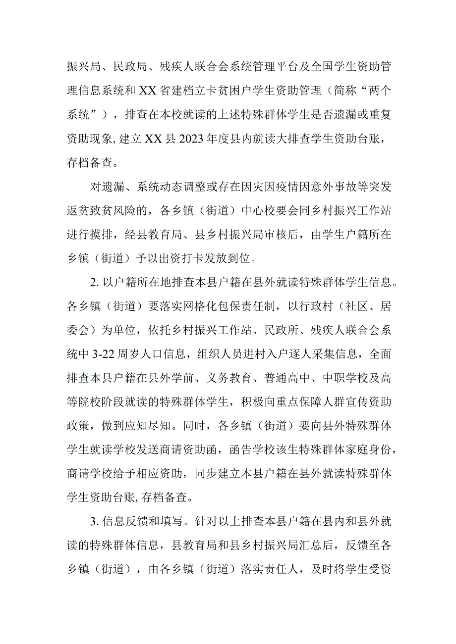 XX县防返贫监测帮扶第二轮教育资助和控辍保学大排查工作方案.docx_第2页