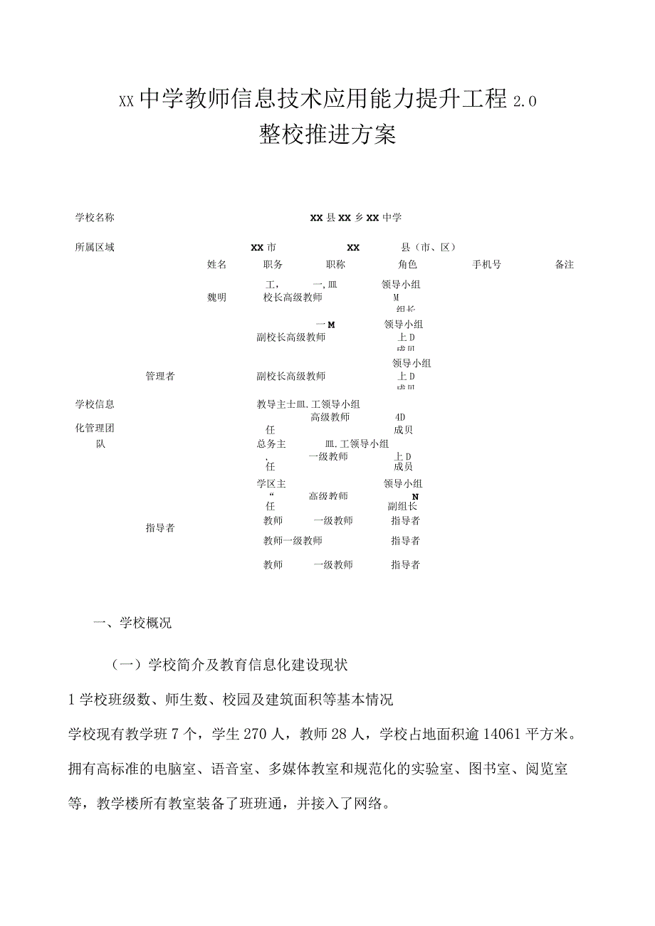 xx中学教师信息技术应用能力提升工程20整校推进方案.docx_第1页