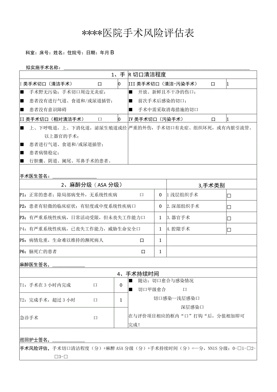 手术风险评估表.docx_第1页