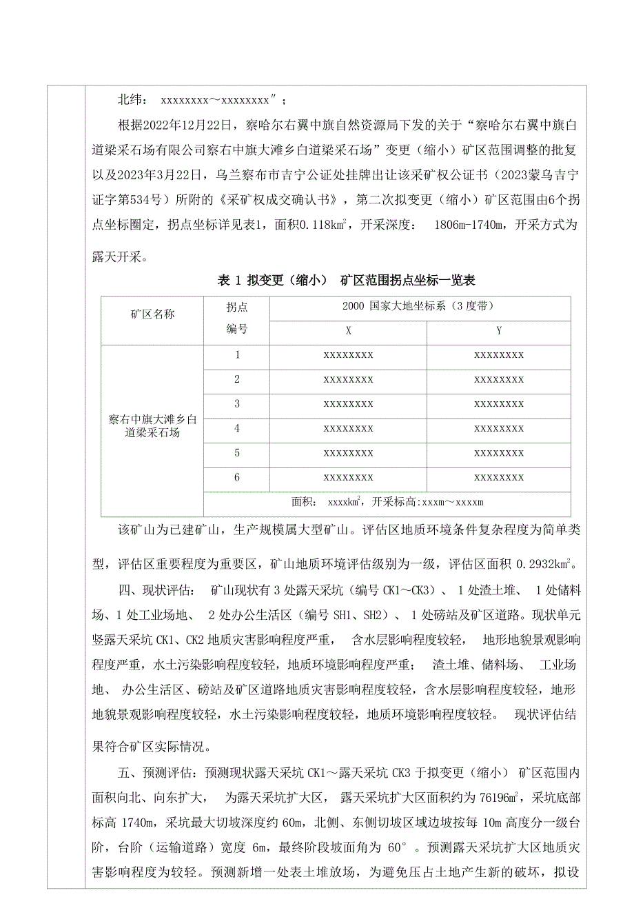 察哈尔右翼中旗白道梁采石场有限公司察右中旗大滩乡白道梁采石场方案评审意见.docx_第3页