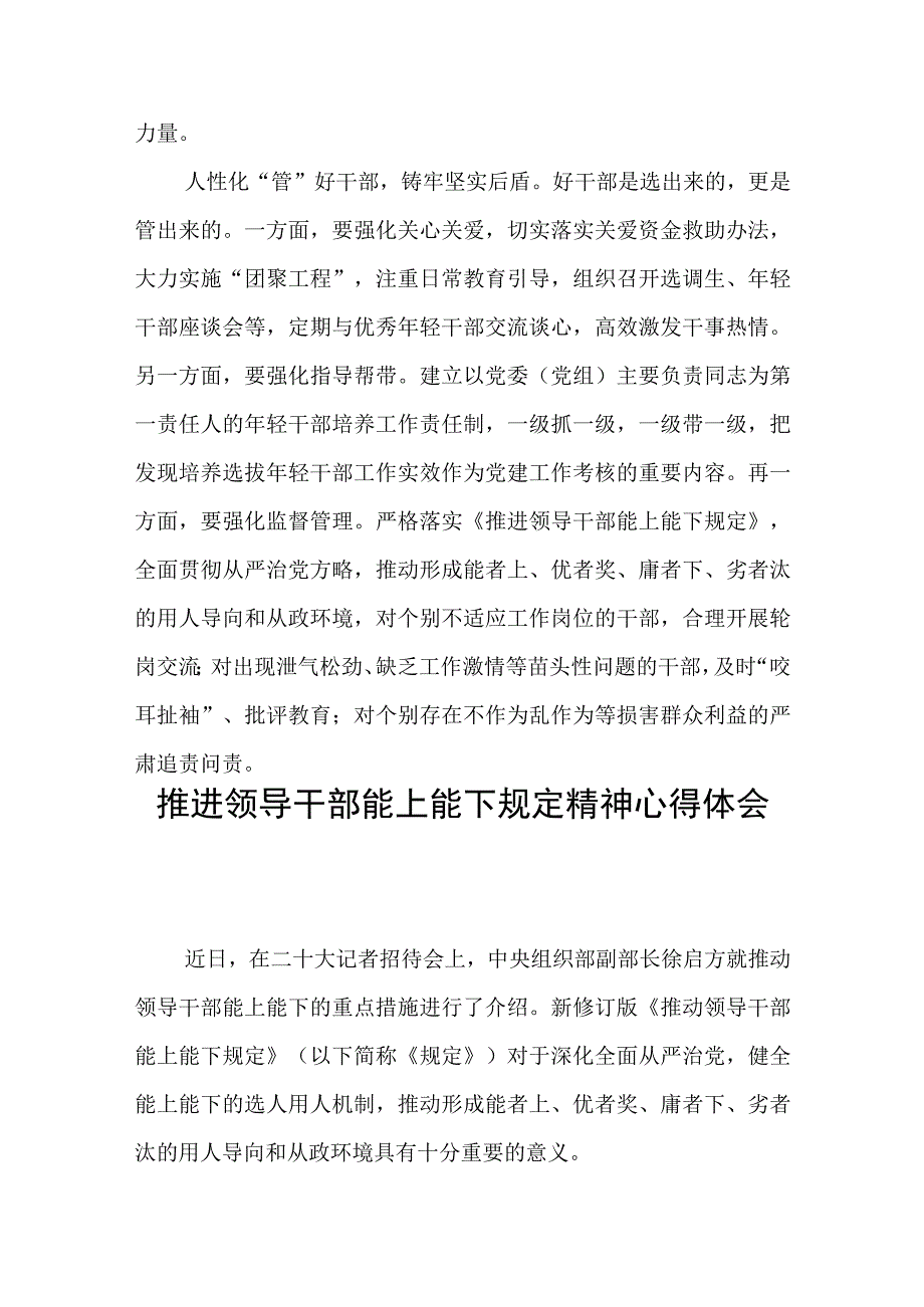 推进领导干部能上能下规定精神心得体会6篇精选.docx_第3页