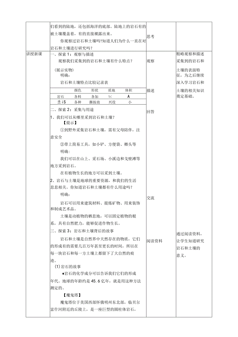 新教科版四年级科学下册31岩石和土壤的故事教案.docx_第2页