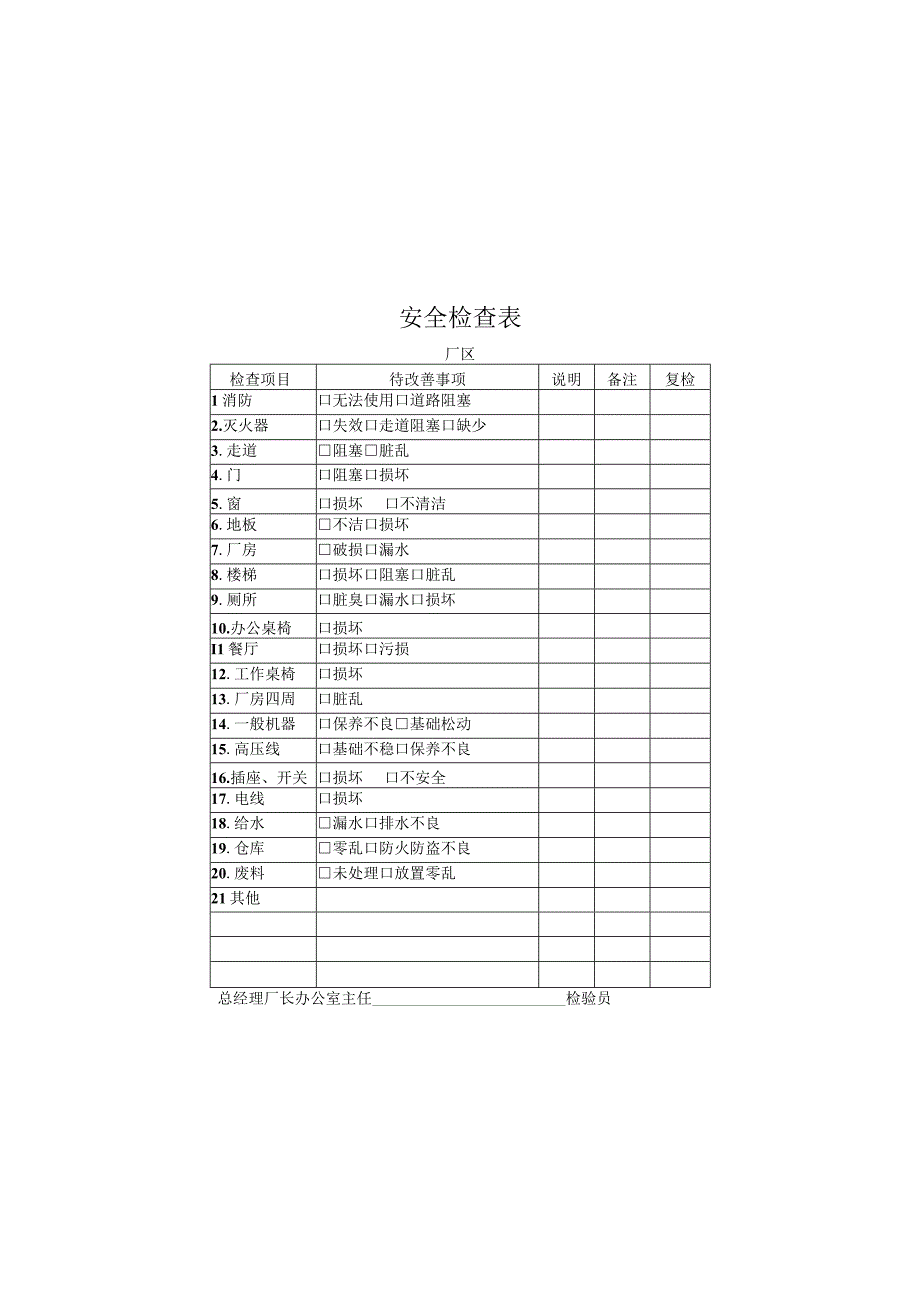 新版通用员工出厂单安全用电检查保卫表格大合集1.docx_第1页