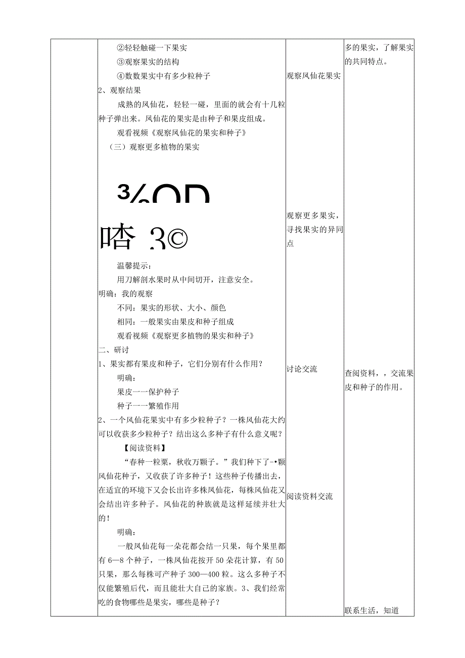 新教科版四年级科学下册16果实和种子优秀教案2套.docx_第3页