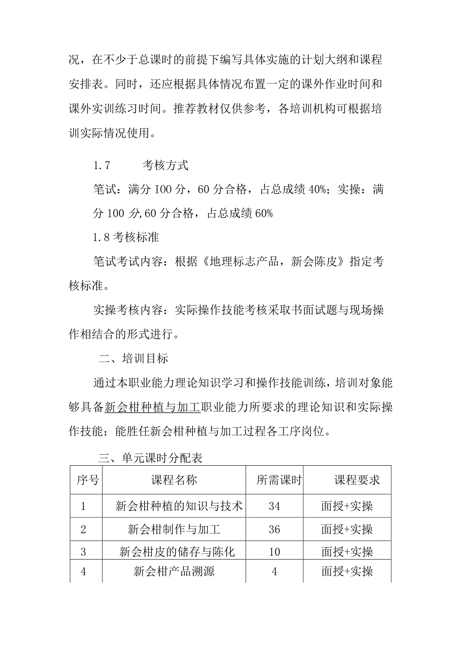 新会柑种植与加工职业培训大纲及课程标准.docx_第2页