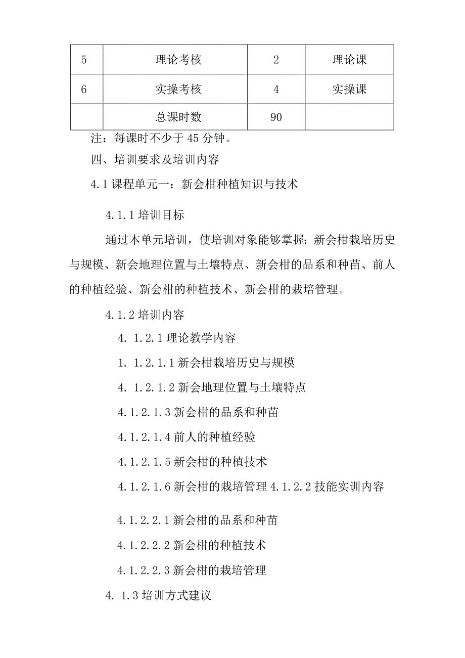 新会柑种植与加工职业培训大纲及课程标准.docx_第3页