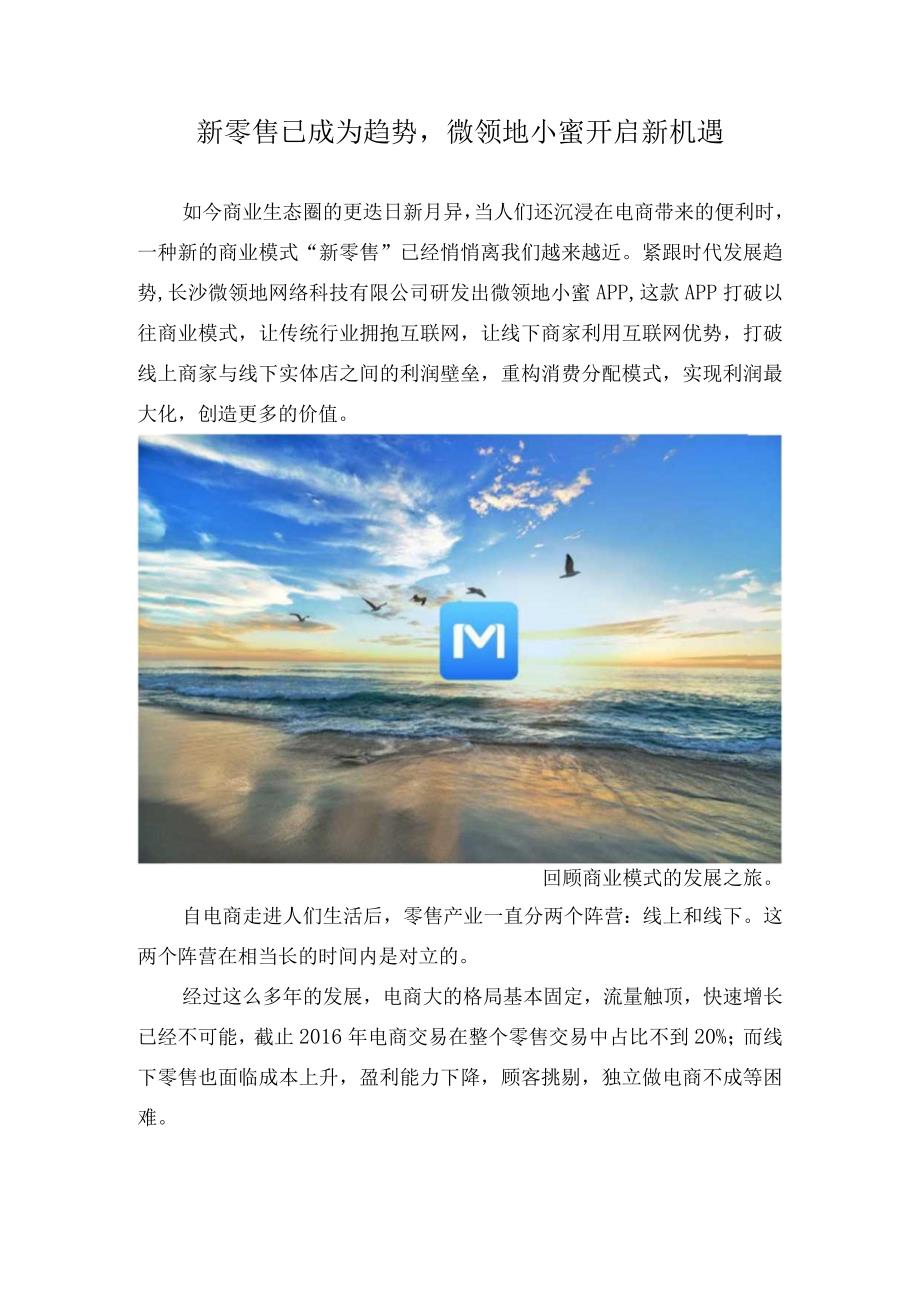 新零售已成为趋势微领地小蜜开启新机遇.docx_第1页