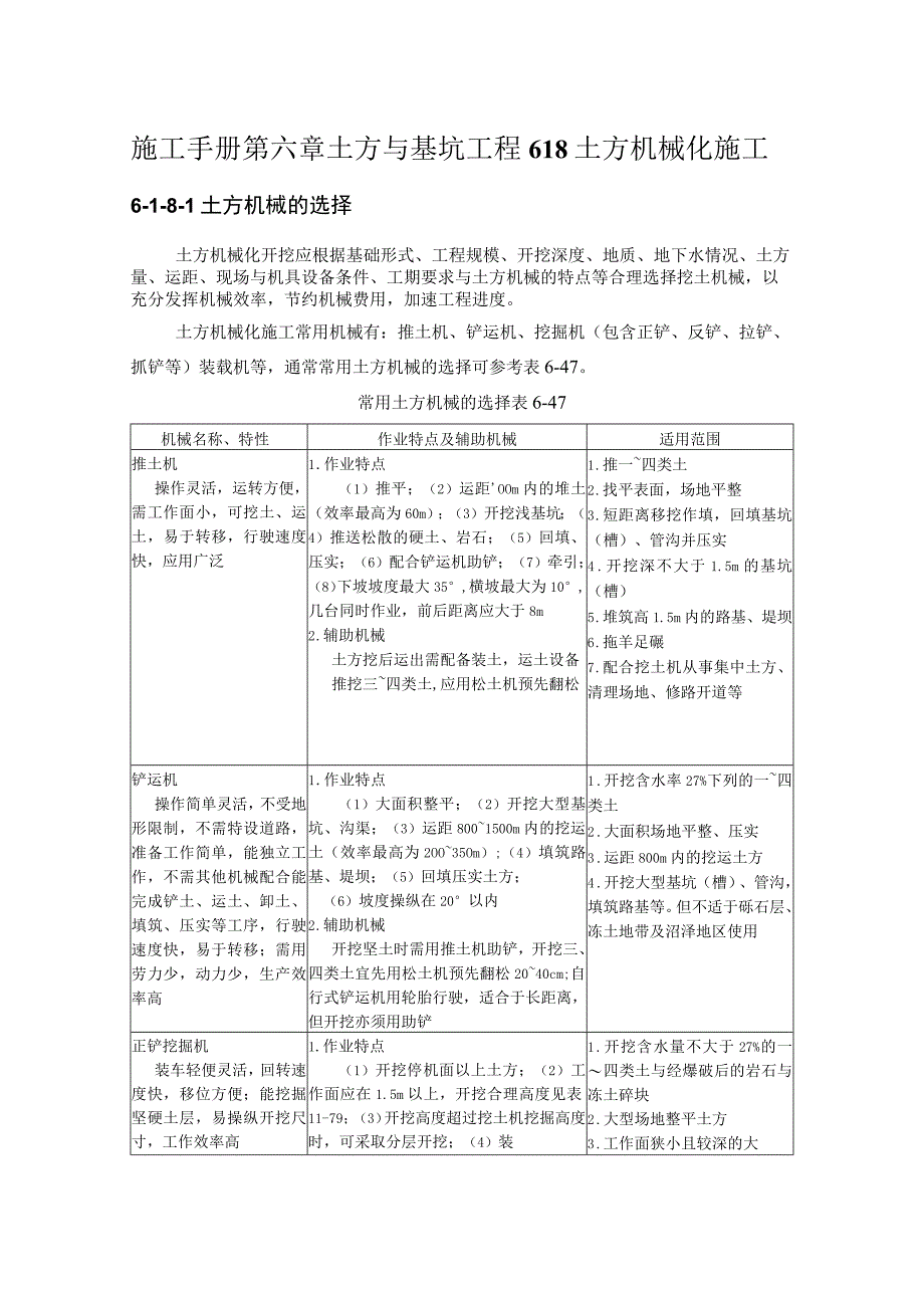 施工手册第六章土方与基坑工程618土方机械化施工.docx_第1页