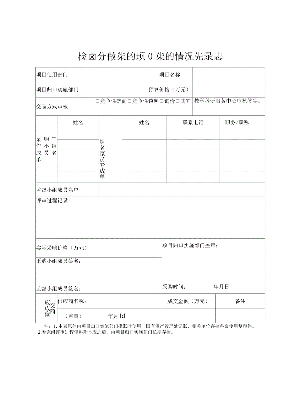 校内分散采购项目采购情况记录表.docx_第1页