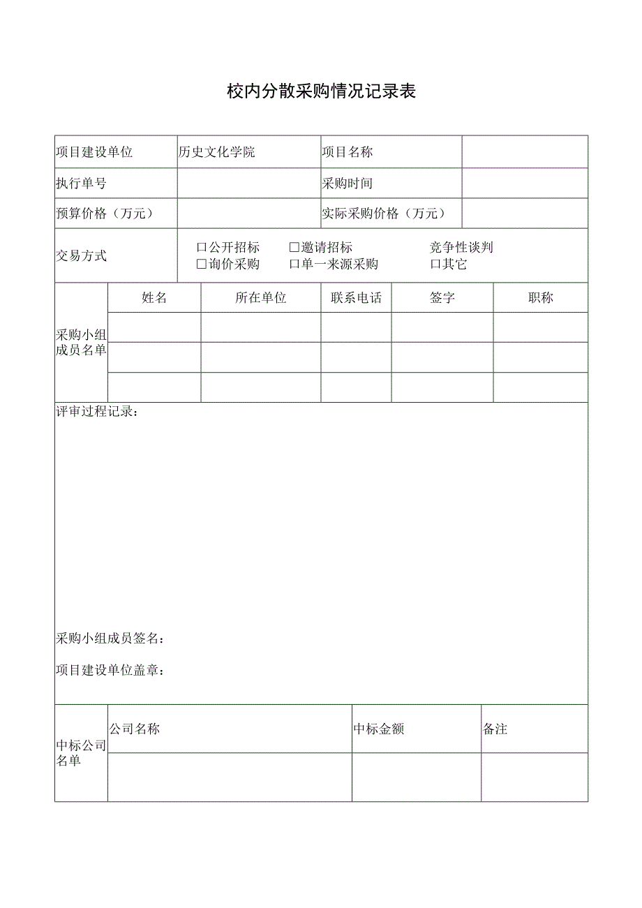 校内分散采购情况记录表.docx_第1页