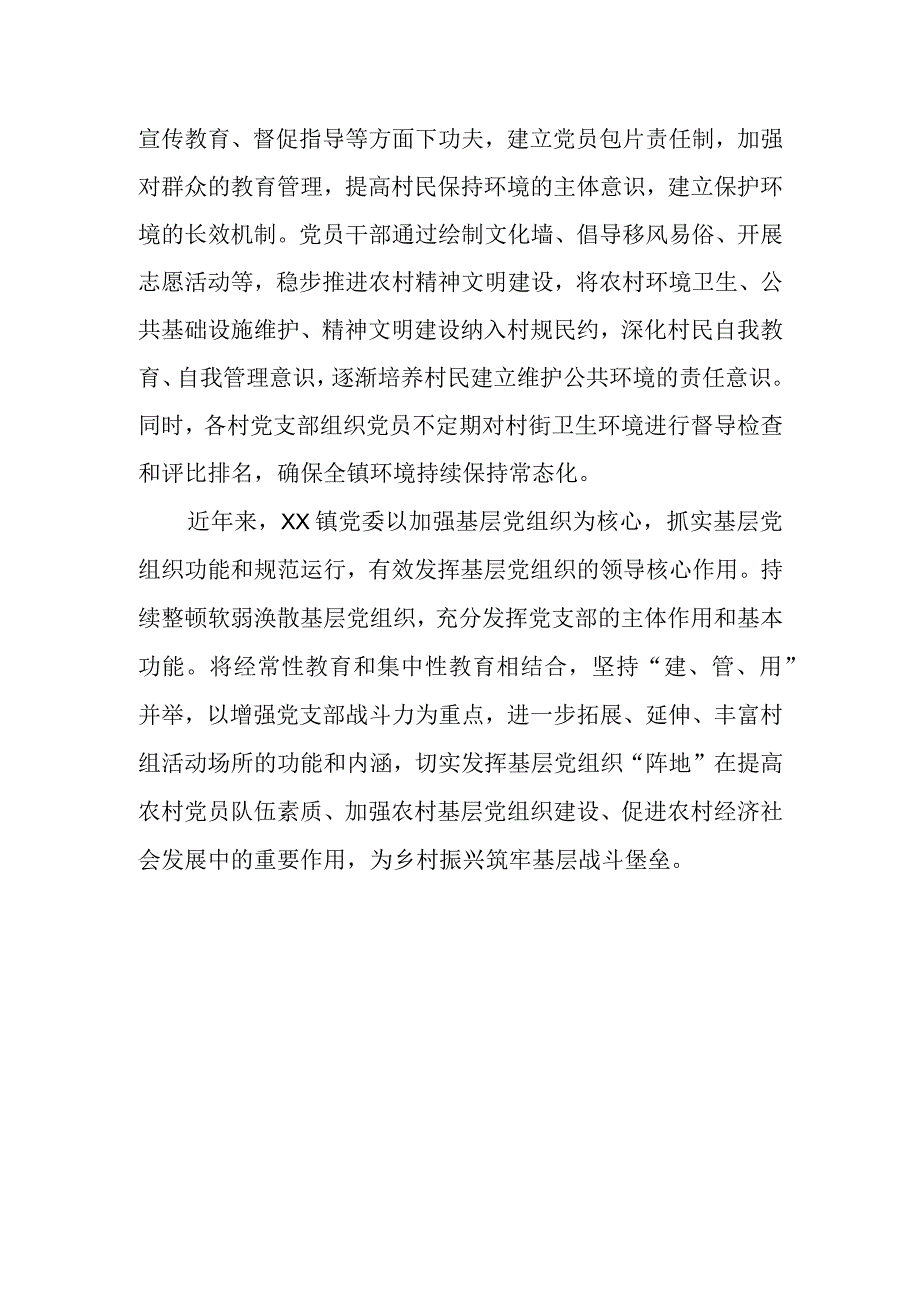 最新公文XX镇党委书记以党建促发展助力乡村振兴.docx_第3页