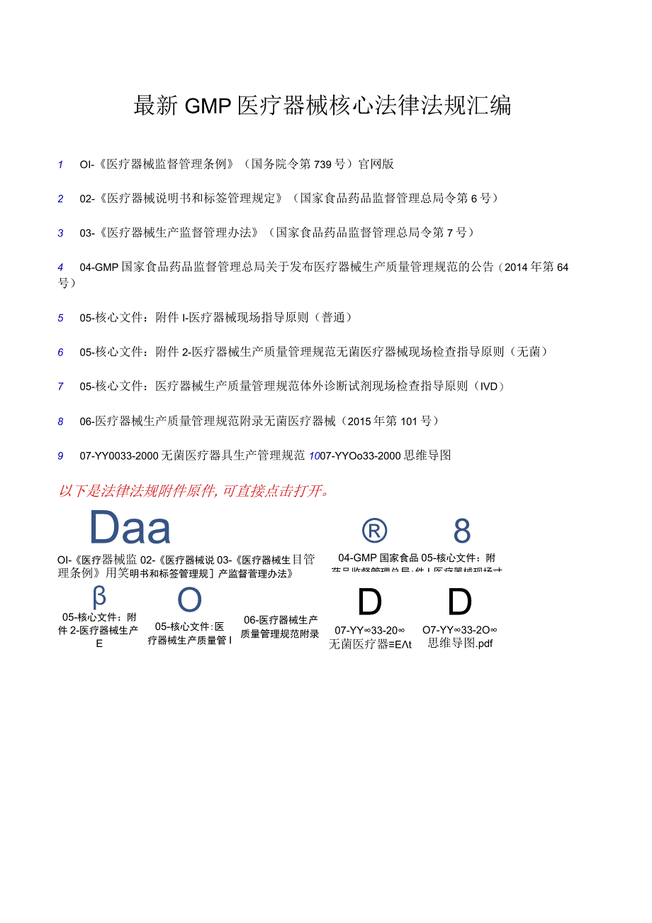 最新GMP医疗器械核心法律法规汇编附原文.docx_第1页