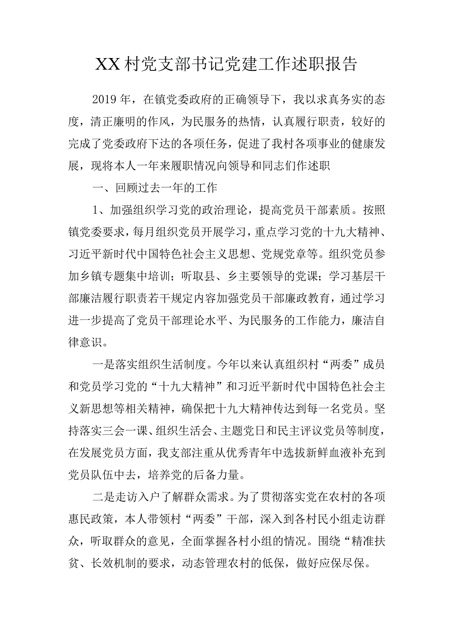 最新村党支部书记年度述职报告.docx_第1页