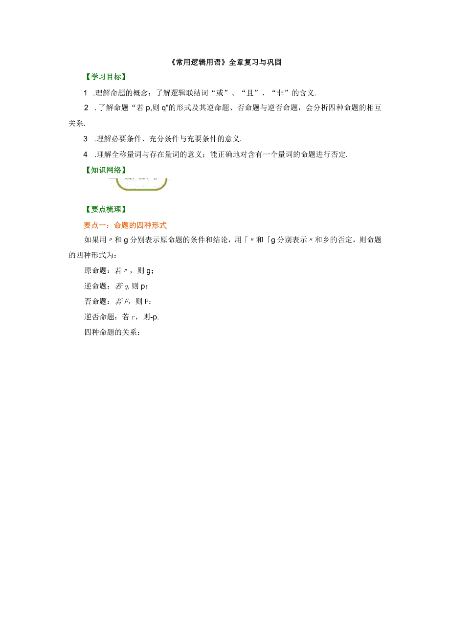 知识讲解常用逻辑用语全章复习总结与巩固提高.docx_第1页