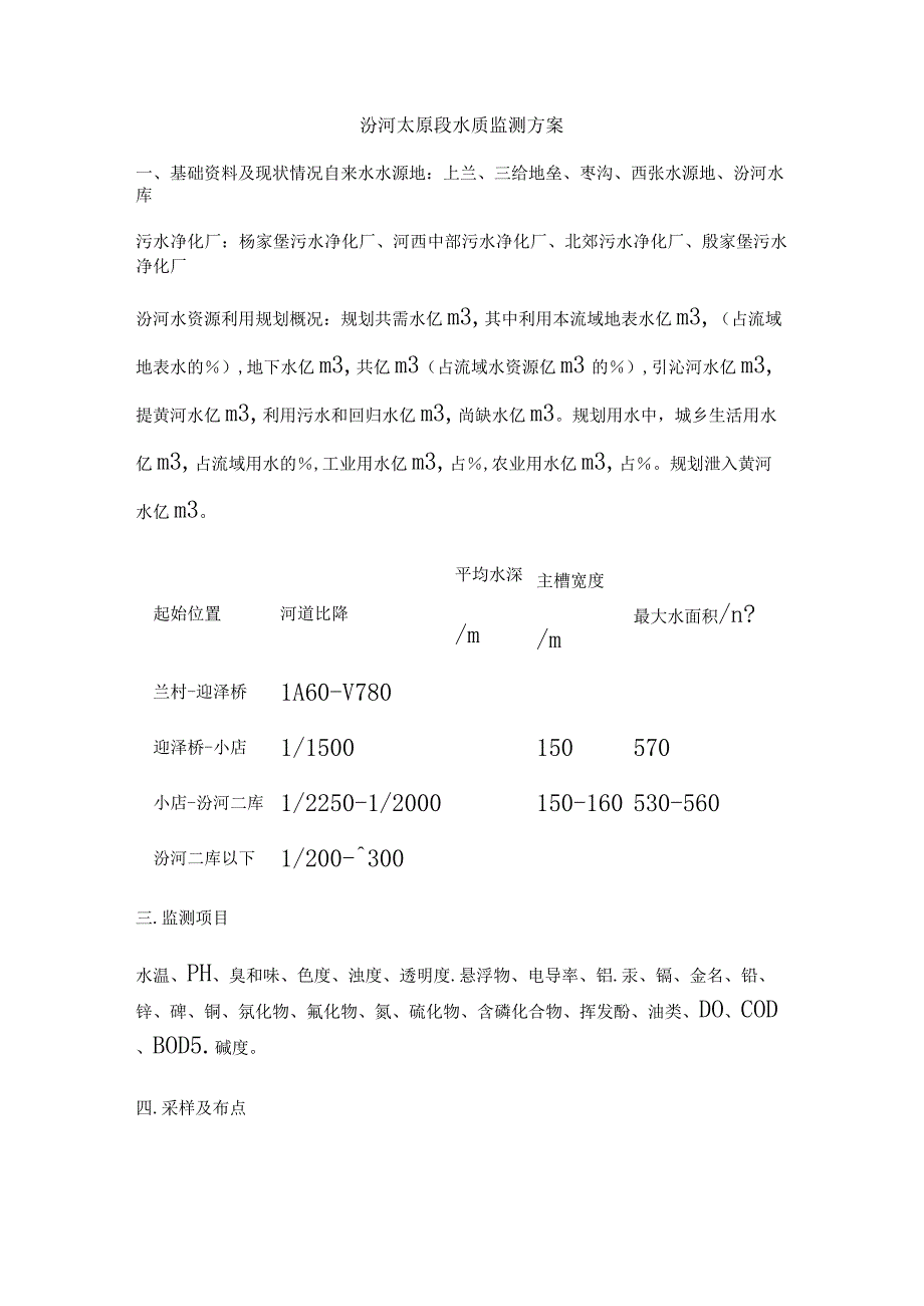 汾河太原段水质监测方案.docx_第1页