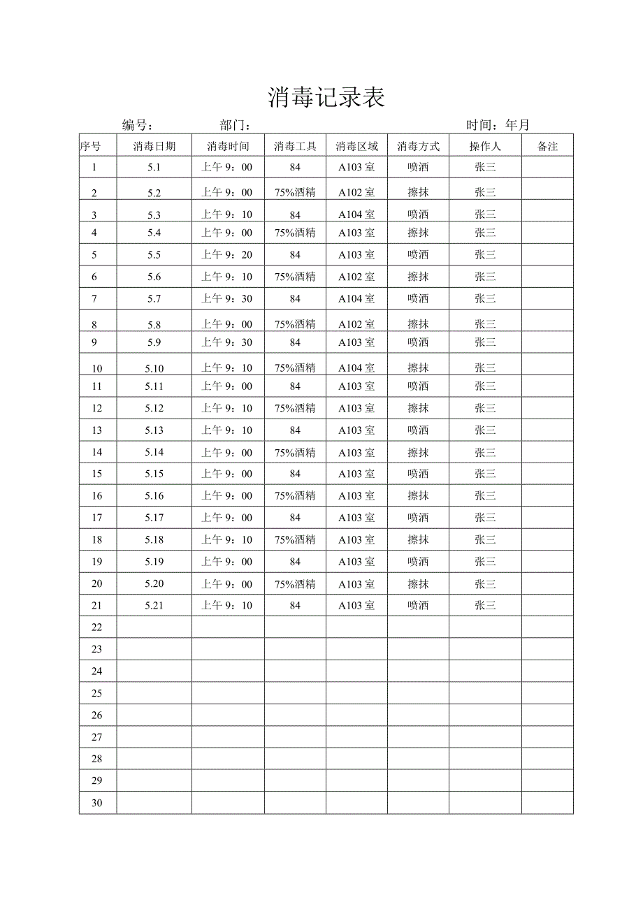 消毒记录表(2).docx_第1页