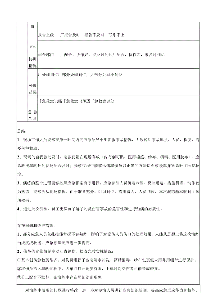 灼烫事故现场处置方案演练记录上半年一次下半年一次.docx_第3页