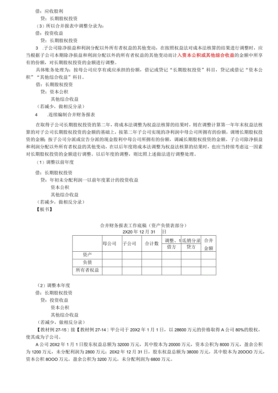 第A147讲_长期股权投资与所有者权益的合并处理同一控制下企业合并.docx_第3页