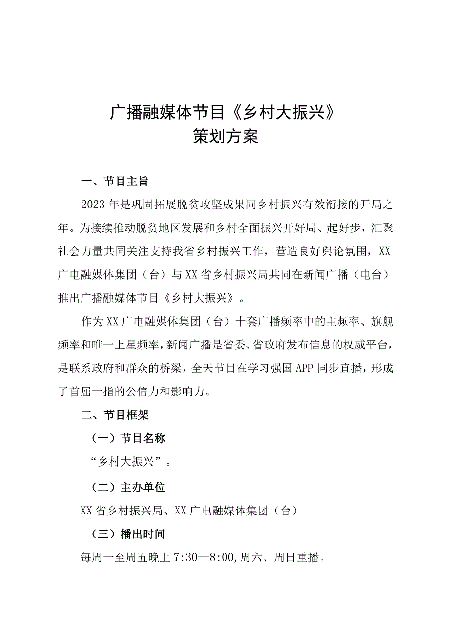 电视节目策划案乡村大振兴.docx_第1页