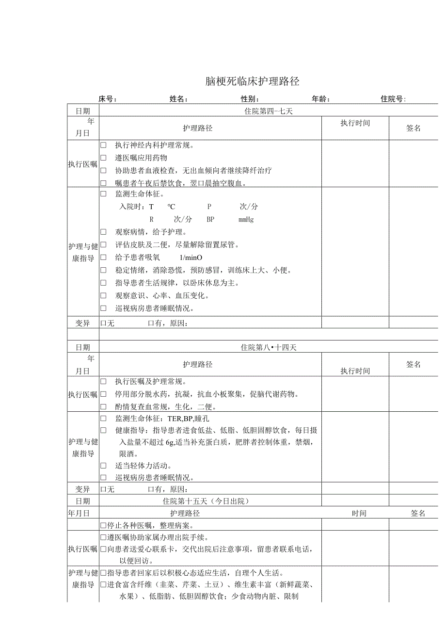 脑梗死临床护理路径.docx_第1页