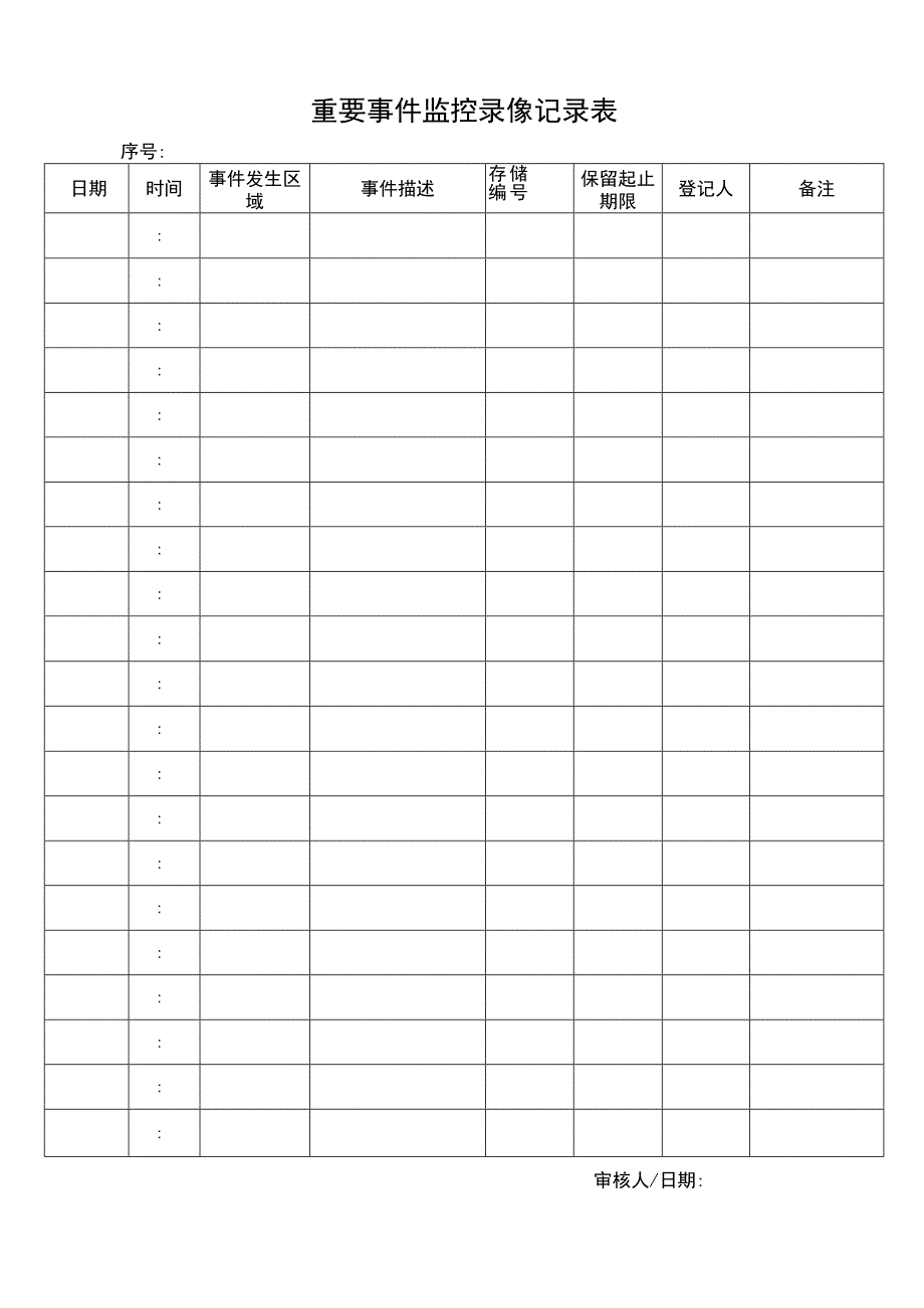 重要事件监控录像记录表.docx_第1页