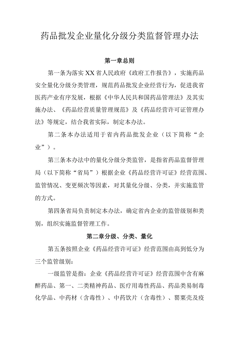 药品批发企业量化分级分类监督管理办法.docx_第1页