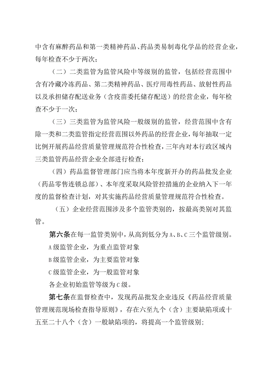 药品批发企业药品零售连锁总部分类分级监督管理办法.docx_第2页